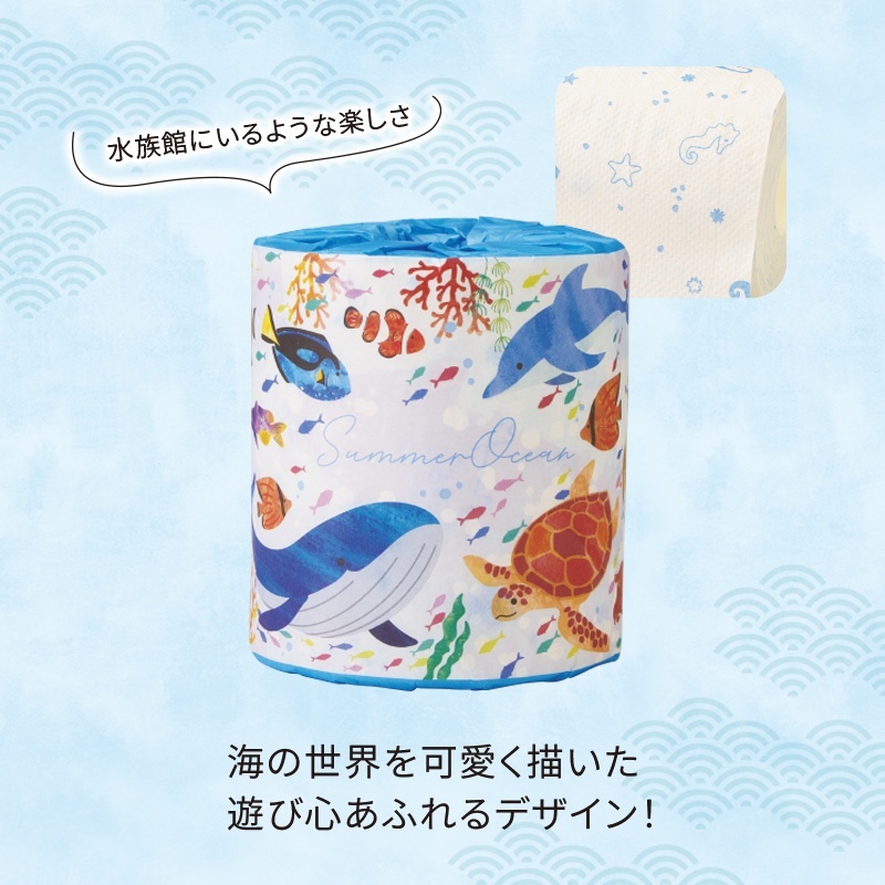 【夏季限定】 2026ﾌﾟﾘﾝﾄﾄｲﾚｯﾄﾛｰﾙﾀﾞﾌﾞﾙ ｻﾏｰｵｰｼｬﾝ100個（税抜き単価78円）