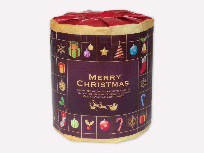 【ｸﾘｽﾏｽ】ｸﾘｽﾏｽﾄｲﾚｯﾄﾌﾟﾘﾝﾄﾛｰﾙﾀﾞﾌﾞﾙ(30ｍ) 100個（税抜き単価75円）