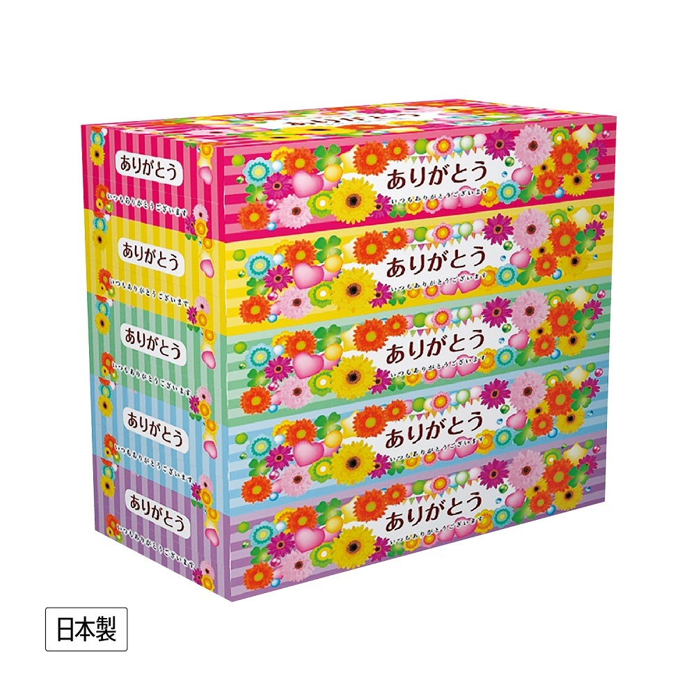 MT ありがとうBOXﾃｨｯｼｭ150W5個組 16組 (税抜き単価420円) ※～48組まで1個口