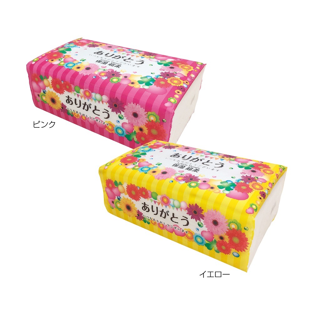 MT ありがとうﾛｰｼｮﾝﾃｨｯｼｭ3枚重ね130組 60個 (税抜き単価170円) ※～180個まで1個口