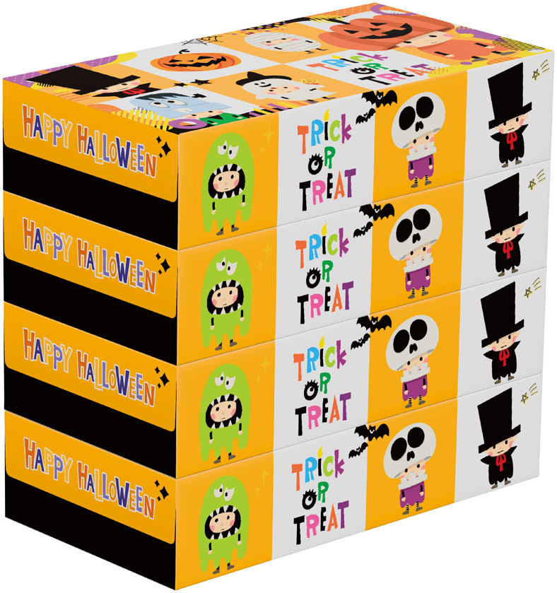 【秋限定】MT ﾊｯﾋﾟｰﾊﾛｳｨﾝBOXﾃｨｯｼｭ100W 60組（税抜き単価398円）