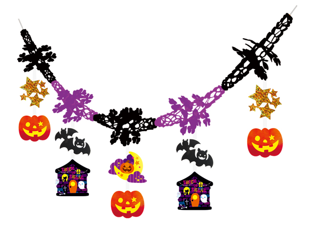 【ﾊﾛｳｨﾝ装飾】ﾑｰﾝﾗｲﾄﾊﾛｳｨﾝｶﾞｰﾗﾝﾄﾞ  (税抜き単価1059円)
