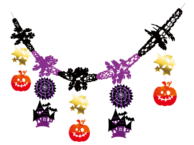【ﾊﾛｳｨﾝ装飾】ﾌｧﾝﾄﾑﾊﾛｳｨﾝｶﾞｰﾗﾝﾄﾞ  (税抜き単価1059円)