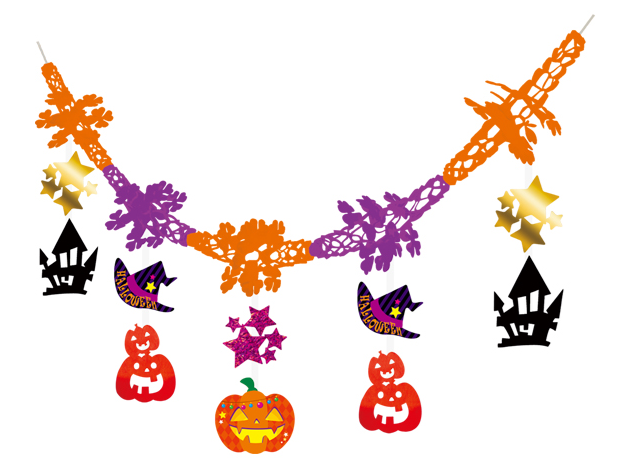 【ﾊﾛｳｨﾝ装飾】ｽﾀｰﾊﾛｳｨﾝｶﾞｰﾗﾝﾄﾞ  (税抜き単価1059円)
