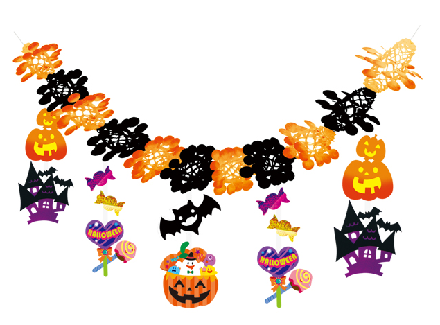 【ﾊﾛｳｨﾝ装飾】ﾄﾘｯｸｵｱﾄﾘｰﾄｶﾞｰﾗﾝﾄﾞ  (税抜き単価1180円)