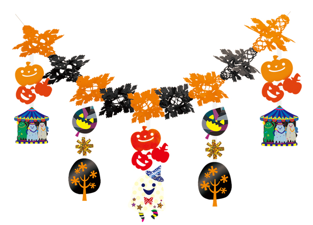 【ﾊﾛｳｨﾝ装飾】ｻｰｶｽﾊﾛｳｨﾝｶﾞｰﾗﾝﾄﾞ  (税抜き単価1180円)