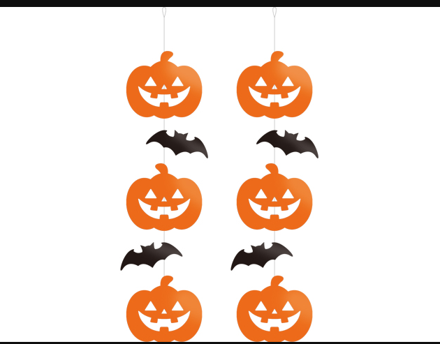 【ﾊﾛｳｨﾝ装飾】ﾊﾛｳｨﾝ5連ﾊﾝｷﾞﾝｸﾞ2本ｾｯﾄ  (税抜き単価965円)