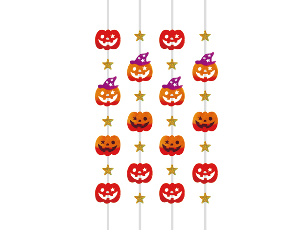 【ﾊﾛｳｨﾝ装飾】ｽﾀｰﾏｼﾞｶﾙﾊﾛｳｨﾝｺｰﾄﾞ4本ｾｯﾄ  (税抜き単価1073円)
