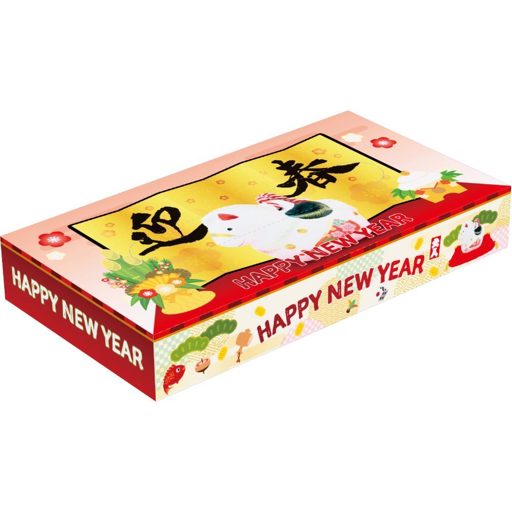 【年末年始】迎春干支BOXﾃｨｯｼｭ40W　300個（税抜き単価60円）