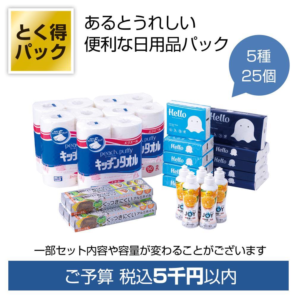 とく得ﾊﾟｯｸ 日用品ﾊﾞﾗｴﾃｨ 25個ｾｯﾄ（税抜き単価4540円）※出荷まで約7日