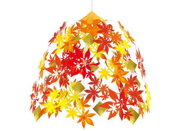 【秋装飾】たそがれ紅葉2段ｾﾝﾀｰ  (税抜き単価1674円)